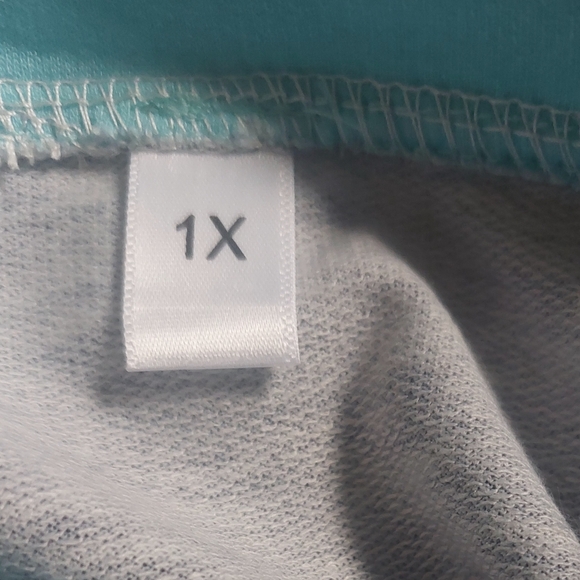 Rotita Size 1X Lace Up Ombre Print Long Sleeve Shirt - Picture 3 of 4